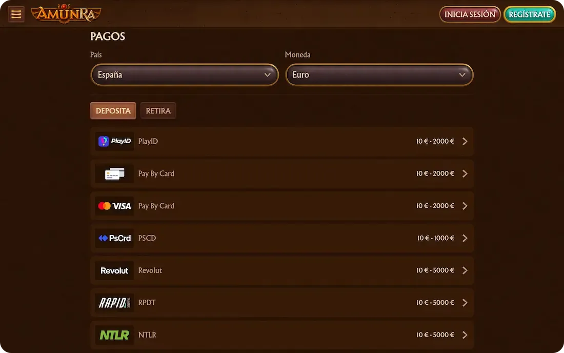 depósito del casino amunra