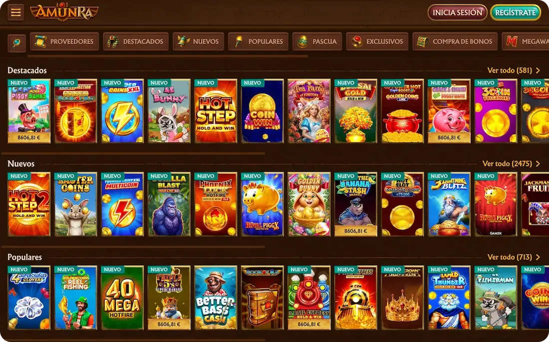 juegos del casino amunra